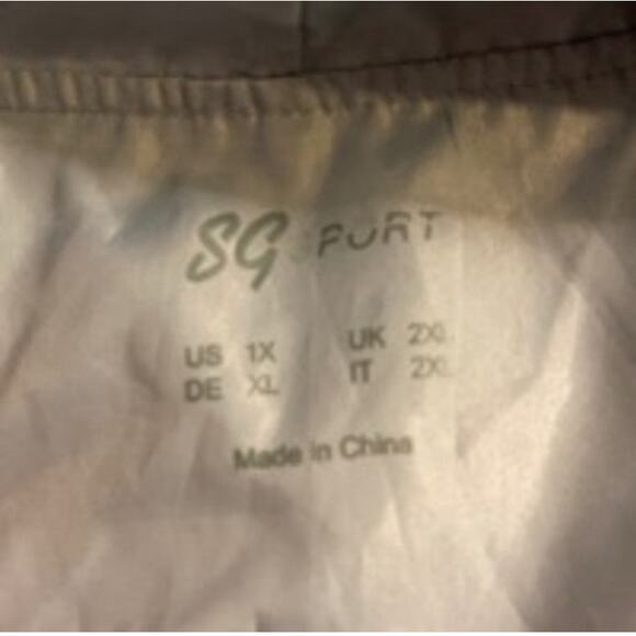 Light Blue Floral Windbreaker SG Sport 1X Plus Size - Picture 4 of 7